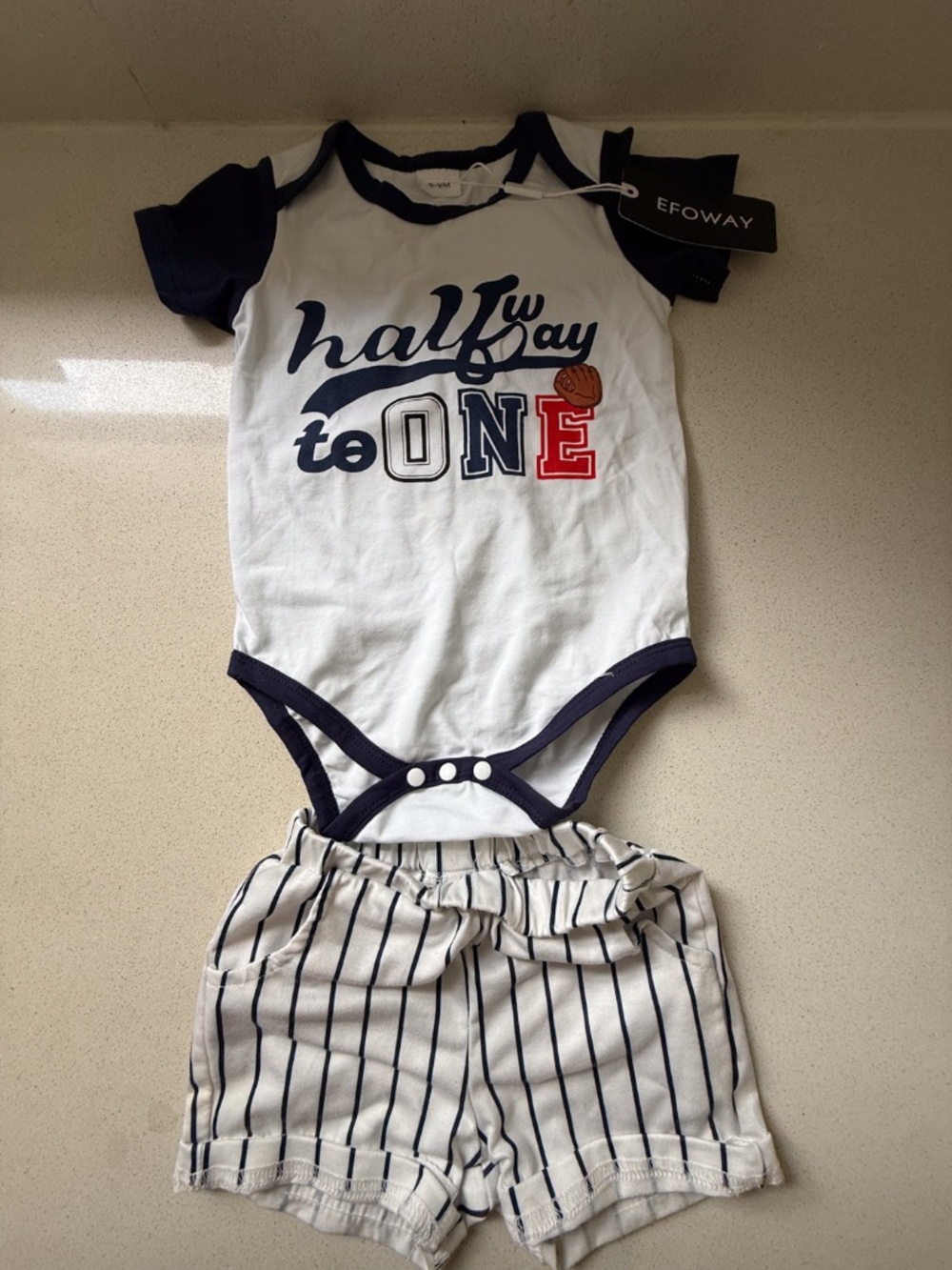 Halfway to one - birthday boy outfit 6M